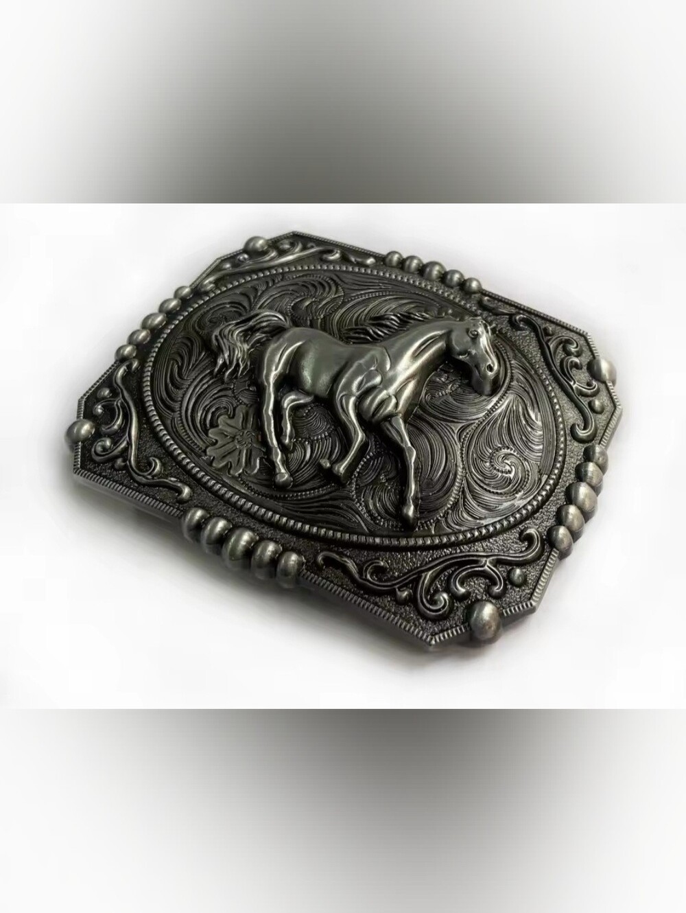New Western silver Rodeo Horse Galloping equestrian belt buckle